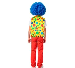 Gilet da clown multicolore a pois per bambini