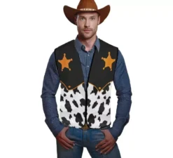 Gilet da cowboy da sceriffo per adulti