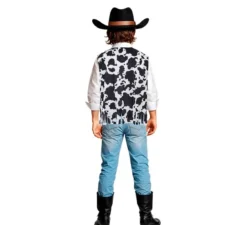 Gilet da cowboy nero stampato per bambini