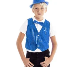 Gilet di paillettes blu per bambini