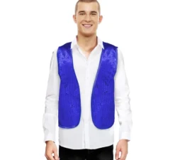 Gilet di paillettes blu scuro per adulto