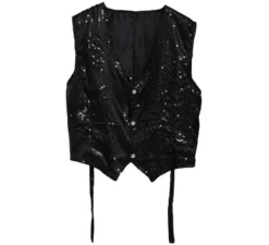 Gilet di paillettes nero per adulti