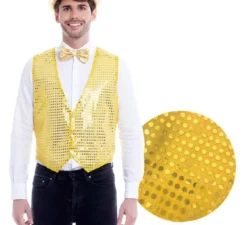Gilet di paillettes oro da uomo