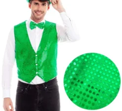 Gilet di paillettes verde da uomo