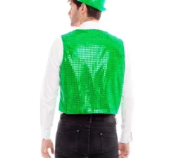 Gilet di paillettes verde da uomo