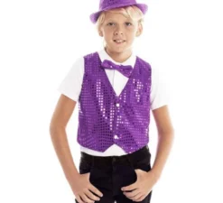 Gilet di paillettes viola per bambini
