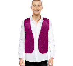 Gilet fucsia in paillettes per adulto