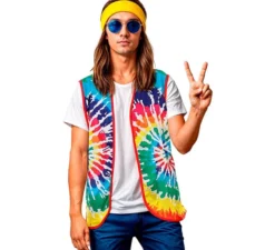 Gilet hippie con cerchi multicolori per adulti