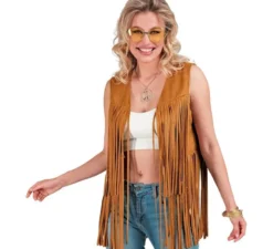 Gilet hippie marrone per donna