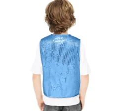 Gilet in paillettes azzurro per bambino