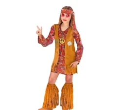 Gilet marrone costume hippie per ragazze e adolescenti