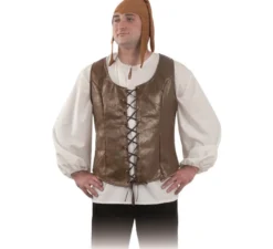 Gilet marrone medievale da uomo