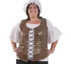 Gilet medievale da donna marrone