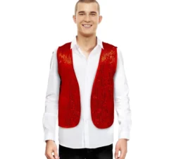 Gilet rosso con paillettes per adulto