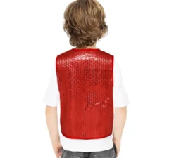 Gilet rosso con paillettes per bambini