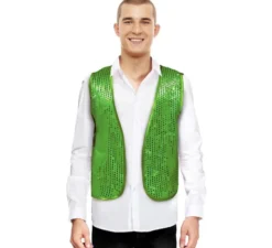 Gilet verde con paillettes per adulto