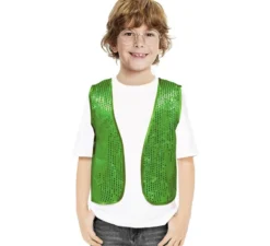 Gilet verde con paillettes per bambini