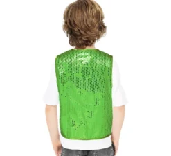 Gilet verde con paillettes per bambini