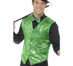 Gilet verde con paillettes per uomo