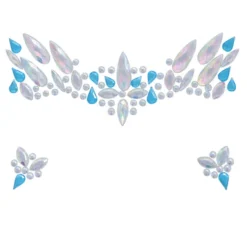 Gioielli facciali adesivi blu e bianchi