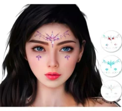 Gioielli facciali adesivi Gemme diamanti in vari colori assortiti per adulti