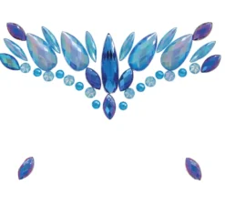 Gioielli facciali blu adesivi