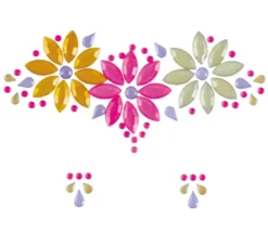 Gioielli per il viso con fiori al neon