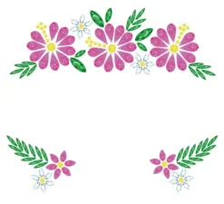 Gioielli per il viso Fiori rosa e verdi