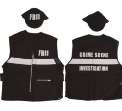 Giubbotto antiproiettile e cappuccio fbi per adulto