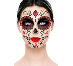 Glitter viso Catrina rossa 20x20 cm