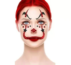 Glitter viso clown 20x20 cm