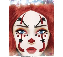 Glitter viso clown 20x20 cm