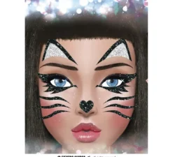 Glitter viso gattino 20x20 cm