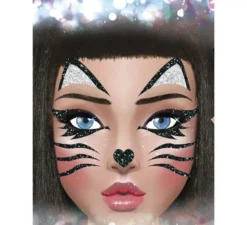 Glitter viso gattino 20x20 cm