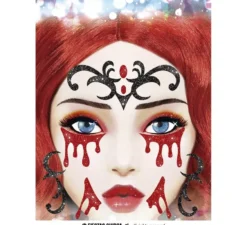 Glitter viso vampiro 20x20 cm