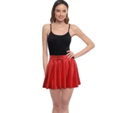 Gonna da aviatore rossa in metallo da donna