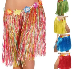 Gonna hawaiana con fiori in vari colori 50 cm