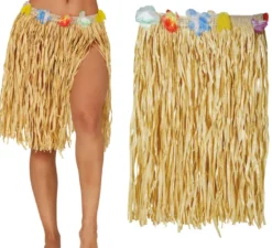 Gonna hawaiana in paglia da 40 cm per adulto