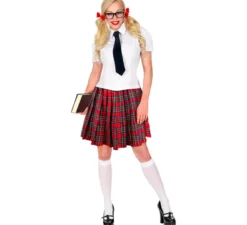 Gonna tartan scozzese rossa per donna