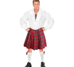 Gonna tartan scozzese rossa per donna