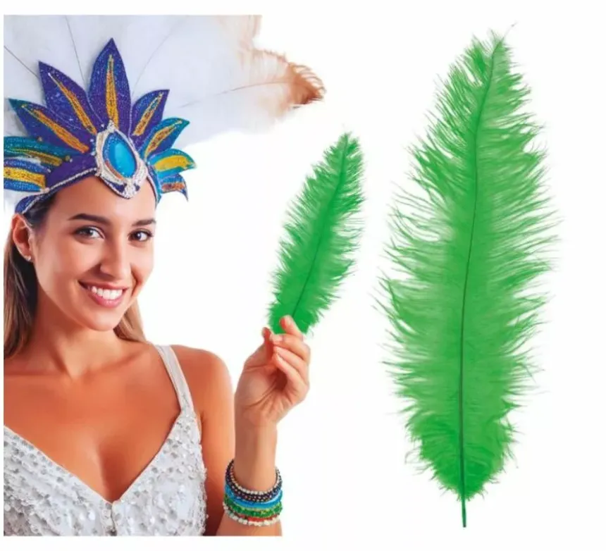 Grande piuma di struzzo in vari colori 40 cm