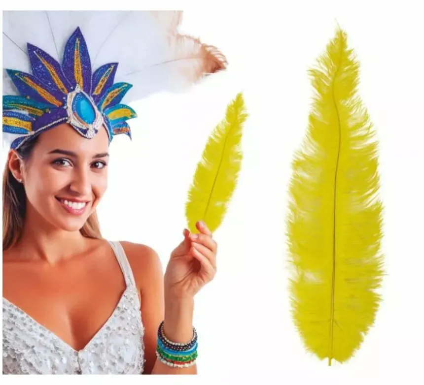 Grande piuma di struzzo in vari colori 40 cm