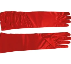 Guanti arrugati di 45 cm rossi.