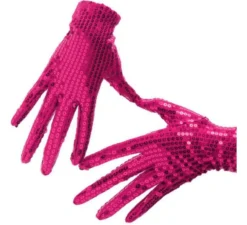 Guanti con paillettes per adulti in vari colori