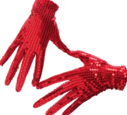 Guanti con paillettes per adulti in vari colori