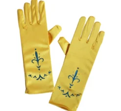 Guanti da principessa dorati lunghi per bambini 24 cm