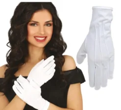 Guanto bianco con bottone adulto da 24 cm