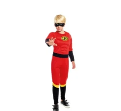 Incredibile costume da festa da eroe rosso per bambino