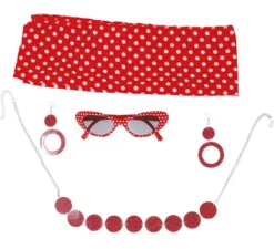 Kit anni '50: fascia, occhiali, orecchini e collana