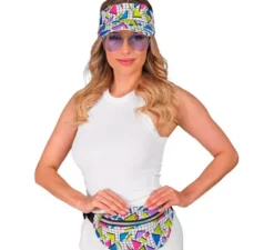 Kit anni '80: marsupio bianco e visiera